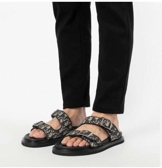 Dior Aqua Sandal in Beige and Black Dior Oblique Jacquard