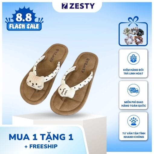 Dép xỏ ngón nữ mèo cá siêu kute chống Zesty siêu sale 8/8 zesty store