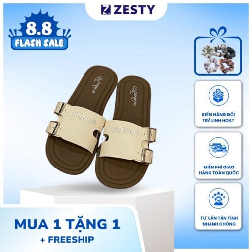 Dép lê bệt nữ móc khóa chân loại đẹp chống trơn trượt thời trang 2025 Zesty