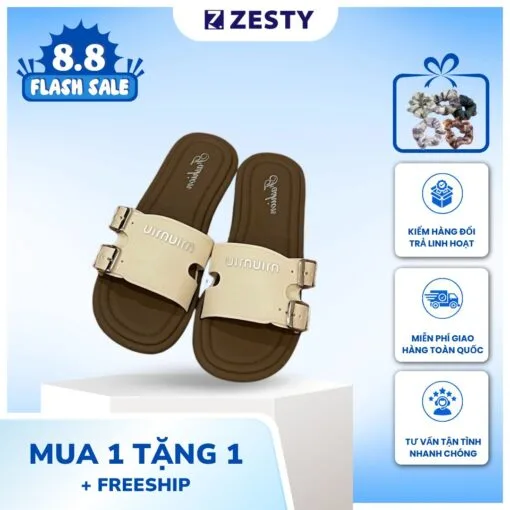 Dép lê bệt nữ móc khóa chân loại đẹp chống trơn trượt thời trang 2025 Zesty