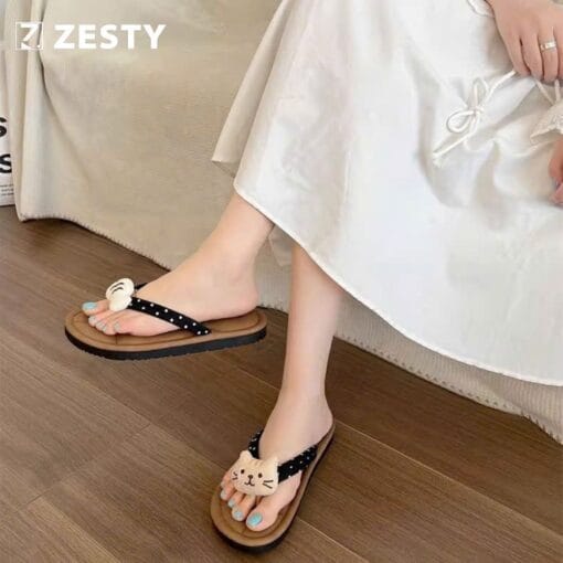 Dép xỏ ngón nữ mèo cá siêu kute chống Zesty siêu
