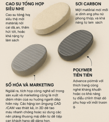 xu hướng ngành dép các chất liệu tạo ra 1 chiếc dép 