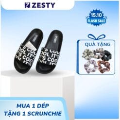 Dép nam đúc nguyên khối nam họa tiết chữ hàng Duwa