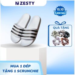 Dép nam đúc nguyên khối siêu nhẹ 3 sọc thể thao chống nước trơn trượt