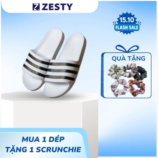 Dép nam đúc nguyên khối siêu nhẹ 3 sọc thể thao chống nước trơn trượt