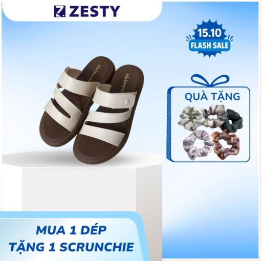 Dép nữ quai ngang 3 dây chéo thời trang đi biển, đi chơi