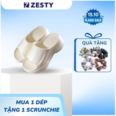 Dép bánh mì trơn 7cm basic chống nước trơn trượt