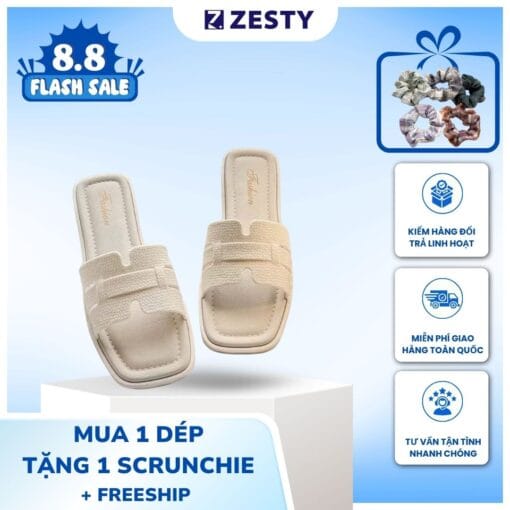 Dép chữ H nữ luxury siêu sang chảnh đi chơi đi biển Zesty