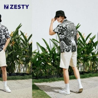 Quần Short + Sơ mi họa tiết nhiệt đới